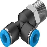 qstl-38-8 Festo QSTL Series T Fitting, R 3/8 Male to 8 mm, Threaded-to-Tube Connection Style, 153122