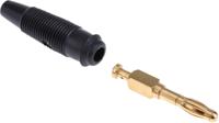 972518700 Hirschmann Test & Measurement Black Male Banana Plug, 4 mm Connector, Solder Termination, 32A, 30 V ac, 60V dc, Gold