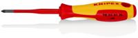 98-25-01-sl Knipex Pozidriv Insulated Screwdriver, PZ1 Tip, 80 mm Blade, VDE/1000V, 187 mm Overall