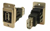 282-775 RS PRO Straight, Panel Mount, Socket- Single Port Type A-A 2.0 Feedthrough USB Connector
