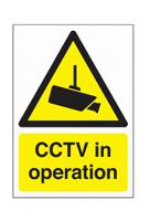 146-438 RS PRO Black, White, Yellow Polypropylene CCTV Sign, CCTV in Operation, English, Ideal to Warning the Public that CCTV