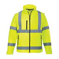 s428yerl Portwest S428 Yellow Unisex Hi Vis Softshell Jacket, L