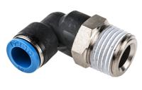 qsl-12-10 Festo QS Series Elbow Threaded Adaptor, R 1/2 Male to Push In 10 mm, Threaded-to-Tube Connection Style, 190661