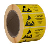 218-615 RS PRO Yellow Paper Safety Labels, Attention, Observe Precautions For Handling. Electrostatic Sensitive Devices-Text