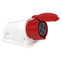 pky32w434 Schneider Electric, Mureva IP44 Grey Wall Mount 3P + E Angle Industrial Power Socket, Rated At 32A, 415 V