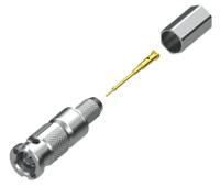 hdbnc-p-c-gn-st-ca8 Samtec HD-BNC Series, Plug Cable Mount BNC Connector, 75Ω, Crimp Termination, Straight Body