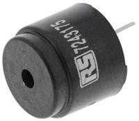 171-0889 RS PRO 85dB PCB Mount Continuous Internal Magnetic Buzzer Component, 16 (Dia.) x 14mm, 4V dc Min, 8V dc Max
