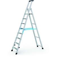 42458 Zarges Aluminium 8 steps Step Ladder, 1.7m platform height, 2.29m open length