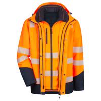 7179-4121-l NITRAS SAFETY 7179 Fluorescent Orange-Navy Blue Unisex Hi Vis Jacket, L