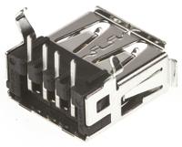 292303-1 TE Connectivity Right Angle, Through Hole, Socket- Single Port Type A 2.0 USB Connector