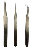 238-0690 RS PRO 120 mm, Low Carbon Austenitic Steel, Bent; Flat; Rounded, Tweezer Set