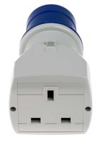 610375 Scame IP20 Blue 1 x 2P + E, 1 x 2P + E Industrial Power Connector Adapter Plug, Socket, Rated At 13A, 250 V