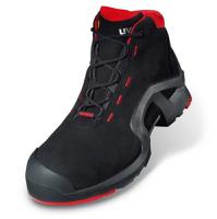 8517214 uvex 1 Black, Red ESD Safe Composite Toe Capped Men, Women Safety Boots, UK 14, EU 49