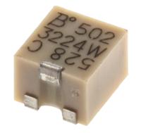 3224w-1-502e 5kΩ, SMD Trimmer Potentiometer 0.25W Top Adjust Bourns, 3224
