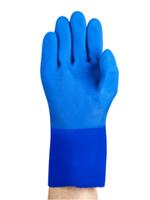 23200100 Ansell AlphaTec Blue Cotton Work Gloves, Size 10, Polyvinyl Chloride Coating