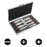 aefj6 Facom Phillips; Pozidriv; Slotted Precision Screwdriver Set, 8-Piece