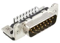 1-338169-2 TE Connectivity Amplimite HD-20 15 Way Right Angle Through Hole D-sub Connector Plug, 2.74mm Pitch