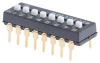 ade08a04 TE Connectivity 8 Way Through Hole DIP Switch SPST, Extended Slide Actuator