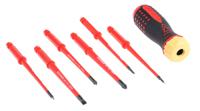 808062 Bahco Pozidriv; Slotted Interchangeable Insulated Screwdriver Set, 7-Piece
