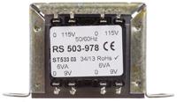 503-978 RS PRO 12VA 2 Output Chassis Mounting Transformer, 9V ac, IEC 61558-2-6