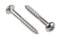 144-3517 RS PRO Pozidriv Round Stainless Steel Wood Screw, A2 304, 4mm Thread, 30mm Length