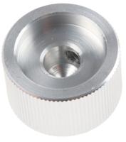 465-9842 RS PRO 20mm Silver Potentiometer Knob for 6.4mm Shaft Splined