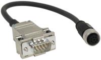11119280 Baumer Female 8 way M12 to Male 9 way D-Sub Sensor Actuator Cable, 200 mm