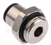 3101-08-17 Legris LF3000 Series Straight Threaded Adaptor, G 3/8 Male to Push In 8 mm, Threaded-to-Tube Connection Style