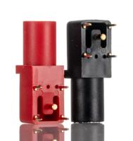 187-3802 RS PRO Black/Red Female Banana Socket, 4 mm Connector, 24A, 1kV, Gold Plating