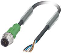 1669770 Phoenix Contact Straight Male 5 way M12 to Unterminated Sensor Actuator Cable, 3m