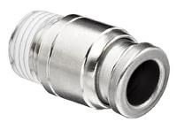 kqg2s07-n01s SMC KQG2 Series Straight Threaded Adaptor, NPT 1/8 Male to Push In 1/4 in, Threaded-to-Tube Connection Style