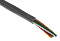 1298c-sl005 Alpha Wire Alpha Essentials Communication & Control Control Cable, 8 Cores, 0.35 mm² 22 AWG, Screened, 30 m, Grey