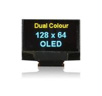 mcot128064n2z-ybm Midas 0.96in Blue/Yellow Passive matrix OLED Display 128 x 64pixels TAB I2C, Parallel, SPI Interface