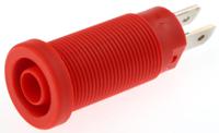 669131-22 Staubli Red Female Banana Socket, 4 mm Connector, Tab Termination, 20A, 1000V, Nickel Plating