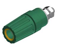 931714188 Hirschmann Test & Measurement 35A, Green/Yellow Binding Post With Brass Contacts and Nickel Plated - 14mm Hole Diameter