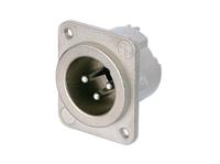 rsnc3md-lx-m3 Neutrik Chassis Mount XLR Connector, Male, <50 V, 3 Way, Silver over Nickel Plating