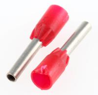 0-376-63 Legrand 376 Series Insulated Crimp Bootlace Ferrule, 8mm Pin Length, 1.7mm Pin Diameter, Red