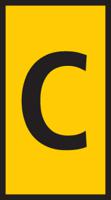 561-01034-wic1-c-pa66-ye HellermannTyton WIC Snap On Cable Markers, Yellow, Pre-printed "C", 2 → 2.8mm Cable, for Cables and Wires,