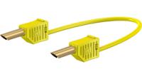 280056-02524 Staubli Test lead, 19A, 30 → 60V, Yellow, 25cm Lead Length