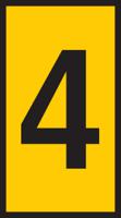 561-01644-wic1-4-pa66-ye HellermannTyton WIC1 Cable Markers, Yellow, Pre-printed "4", 2 → 2.8mm Cable, 561-01644 WIC1-4-PA66-YE