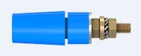 233050-23 Staubli Blue Female Banana Socket, 4 mm Connector, Bolt Termination, 32A, 600V, Gold Plating