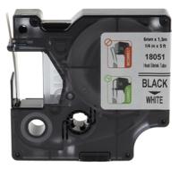 18051 Dymo Heat Shrink Tubing, White 6mm Sleeve Dia. x 1.5m Length 3:1 Ratio, DYMO Series