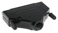 mhdtzk37-bk-ra-pc-bk-k MH Connectors MHDTZK-BK Series Zinc D Sub Backshell, 37 Way, Strain Relief