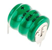 525-843 RS PRO 3/V 80H 3.6V NiMH Button Rechargeable Battery, 80mAh