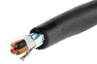 25194-bk005 Alpha Wire XTRA-GUARD 2 Control Cable, 4 Cores, 0.35 mm² 22 AWG, Screened, 30 m, Black Polyvinyl Chloride Sheath