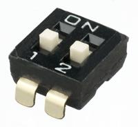 ikd0205101 APEM 2 Way Surface Mount DIP Switch DPST, Raised, Top Side Lever Actuator