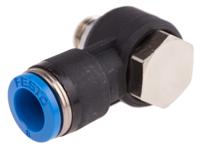 qslv-g18-8 Festo QS Series Elbow Threaded Adaptor, G 1/8 Male to Push In 8 mm, Threaded-to-Tube Connection Style, 186140