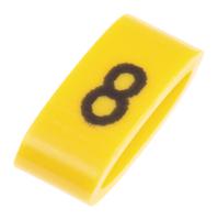901-10486 HellermannTyton Ovalgrip Slide On Cable Markers, Black on Yellow, Pre-printed "8", 2.5 → 6mm Cable,