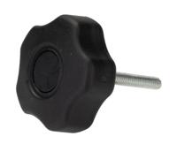 188-3455 RS PRO Black Multiple Lobes Clamping Knob, M6, Threaded Stud