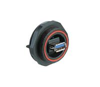 px0845a3 Bulgin Straight, Panel Mount, Socket- Single Port Type Type A 3 IP68 USB Connector